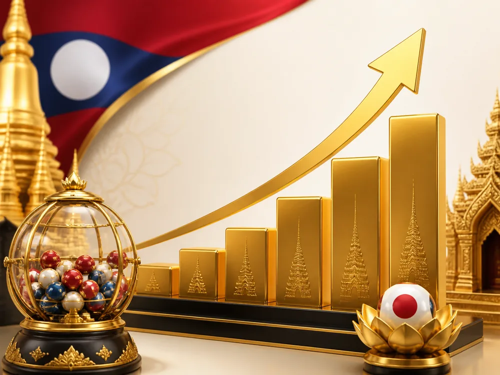 หญิงไทยนำเสนอความน่าเชื่อถือและกราฟเติบโตเกี่ยวกับหวยลาว